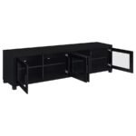 JUPITER 4-DOOR ENGINEERED WOOD 79-INCH TV STAND BLACK - Image 3