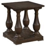 WALDEN RECTANGULAR WOOD SIDE END TABLE COFFEE BROWN