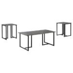 NYLA 3-PIECE ENGINEERED WOOD COFFEE TABLE SET WEATHERED GREY