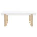 PALA RECTANGULAR COFFEE TABLE WHITE HIGH GLOSS AND NATURAL - Image 3