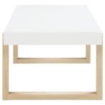 PALA RECTANGULAR COFFEE TABLE WHITE HIGH GLOSS AND NATURAL - Image 4