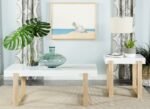 PALA RECTANGULAR COFFEE TABLE WHITE HIGH GLOSS AND NATURAL - Image 7