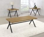 COLMAR 3-PIECE ENGINEERED WOOD COFFEE TABLE SET GOLDEN OAK