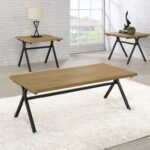 COLMAR 3-PIECE ENGINEERED WOOD COFFEE TABLE SET GOLDEN OAK