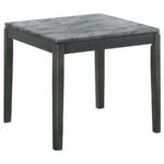 MOZZI SQUARE FAUX MARBLE SIDE END TABLE GREY AND BLACK