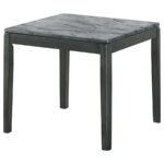 MOZZI SQUARE FAUX MARBLE SIDE END TABLE GREY AND BLACK - Image 4