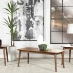 RADLEY 3-PIECE RECTANGULAR COFFEE TABLE SET NATURAL WALNUT