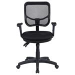 ROLLO UPHOLSTERED ADJUSTABLE ERGONOMIC OFFICE CHAIR BLACK - Image 4
