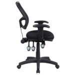 ROLLO UPHOLSTERED ADJUSTABLE ERGONOMIC OFFICE CHAIR BLACK - Image 8