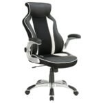 DUSTIN UPHOLSTERED ADJUSTABLE HOME OFFICE DESK CHAIR BLACK