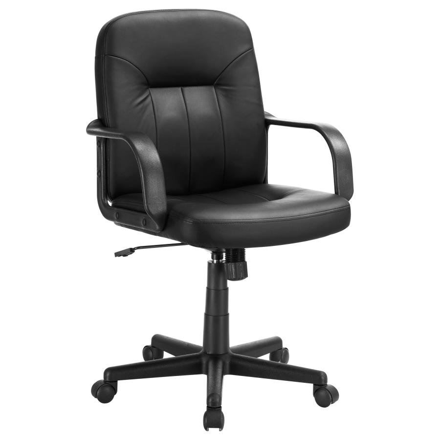 800049_02x900.jpg MINATO UPHOLSTERED ADJUSTABLE HOME OFFICE DESK CHAIR BLACK - Image 1