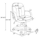 MINATO UPHOLSTERED ADJUSTABLE HOME OFFICE DESK CHAIR BLACK - Image 4