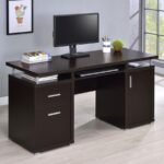 TRACY 55-INCH 2-DRAWER OFFICE COMPUTER DESK CAPPUCCINO - Image 2