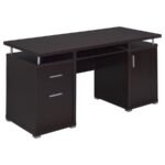 TRACY 55-INCH 2-DRAWER OFFICE COMPUTER DESK CAPPUCCINO
