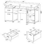 TRACY 55-INCH 2-DRAWER OFFICE COMPUTER DESK CAPPUCCINO - Image 11