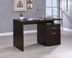IRVING 47-INCH 2-DRAWER OFFICE COMPUTER DESK CAPPUCCINO - Image 3
