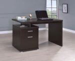 IRVING 47-INCH 2-DRAWER OFFICE COMPUTER DESK CAPPUCCINO - Image 4