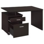 IRVING 47-INCH 2-DRAWER OFFICE COMPUTER DESK CAPPUCCINO - Image 5