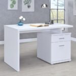 IRVING 47-INCH 2-DRAWER OFFICE COMPUTER DESK WHITE - Image 2