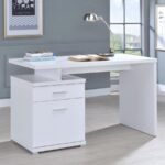 IRVING 47-INCH 2-DRAWER OFFICE COMPUTER DESK WHITE - Image 3