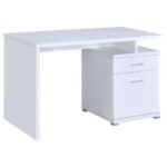 IRVING 47-INCH 2-DRAWER OFFICE COMPUTER DESK WHITE - Image 4