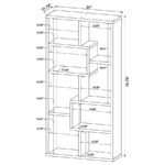 THEO 71-INCH 6-SHELF BOOKSHELF WHITE - Image 8
