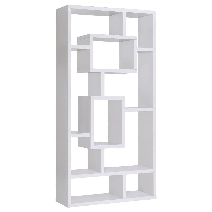 800157_02x900.jpg COREY 71-INCH 8-SHELF BOOKSHELF WHITE - Image 1