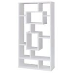 COREY 71-INCH 8-SHELF BOOKSHELF WHITE - Image 4
