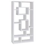 COREY 71-INCH 8-SHELF BOOKSHELF WHITE - Image 6