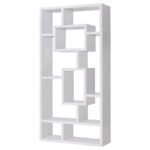 COREY 71-INCH 8-SHELF BOOKSHELF WHITE - Image 8