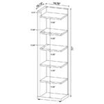 ALDER 71-INCH 6-SHELF CORNER BOOKCASE CAPPUCCINO - Image 6