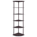 BONWICK 72-INCH 5-SHELF CORNER BOOKSHELF CAPPUCCINO - Image 3