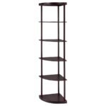 BONWICK 72-INCH 5-SHELF CORNER BOOKSHELF CAPPUCCINO - Image 4