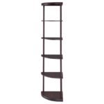 BONWICK 72-INCH 5-SHELF CORNER BOOKSHELF CAPPUCCINO - Image 5
