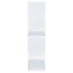 EMELLE 63-INCH 4-SHELF GLASS PANEL BOOKSHELF WHITE - Image 4