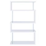 EMELLE 63-INCH 4-SHELF GLASS PANEL BOOKSHELF WHITE - Image 6