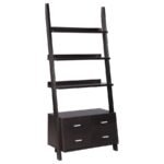 COLELLA 72-INCH 5-SHELF STORAGE LADDER BOOKSHELF CAPPUCCINO