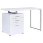 BRENNAN 47-INCH 3-DRAWER OFFICE COMPUTER DESK WHITE