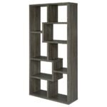 THEO 71-INCH 6-SHELF BOOKSHELF WEATHERED GREY - Image 4