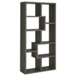 THEO 71-INCH 6-SHELF BOOKSHELF WEATHERED GREY - Image 6