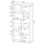 THEO 71-INCH 6-SHELF BOOKSHELF WEATHERED GREY - Image 10