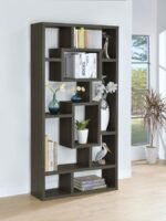 COREY 71-INCH 8-SHELF BOOKSHELF WEATHERED GREY - Image 2