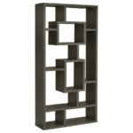 COREY 71-INCH 8-SHELF BOOKSHELF WEATHERED GREY