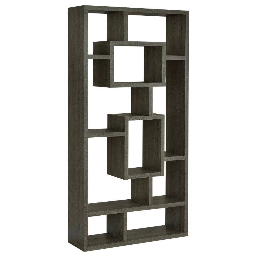 800512_02x900.jpg COREY 71-INCH 8-SHELF BOOKSHELF WEATHERED GREY - Image 1
