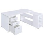 YVETTE 60-INCH 3-DRAWER L-SHAPE COMPUTER DESK WHITE - Image 3