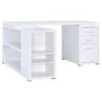 YVETTE 60-INCH 3-DRAWER L-SHAPE COMPUTER DESK WHITE - Image 4