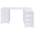 YVETTE 60-INCH 3-DRAWER L-SHAPE COMPUTER DESK WHITE - Image 5