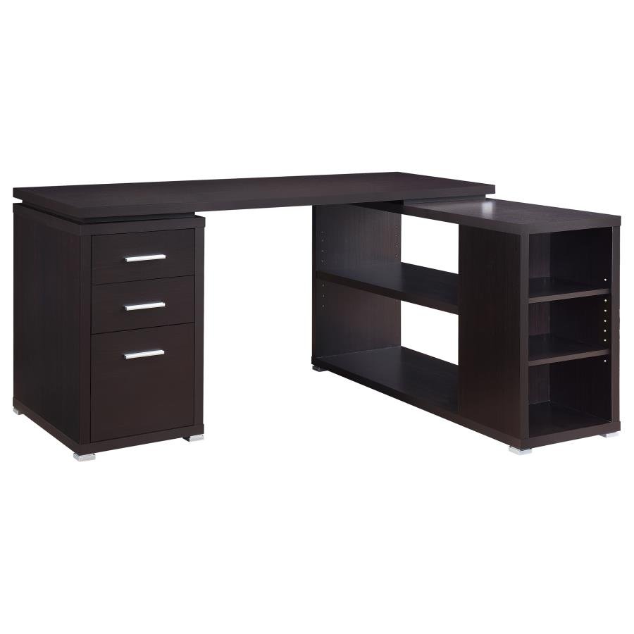 800517_02x900.jpg YVETTE 60-INCH 3-DRAWER L-SHAPE COMPUTER DESK CAPPUCCINO - Image 1