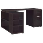 YVETTE 60-INCH 3-DRAWER L-SHAPE COMPUTER DESK CAPPUCCINO - Image 4