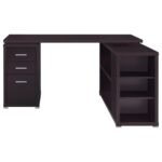 YVETTE 60-INCH 3-DRAWER L-SHAPE COMPUTER DESK CAPPUCCINO - Image 5
